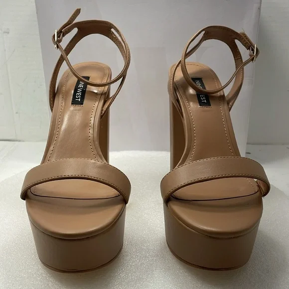 HOT Slingback Platform Sandals Nine West Beige Sandals Nine